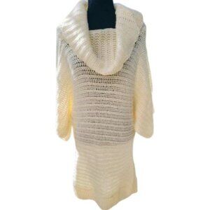 Luxurious Cozy Warm Knit Knitted Crochet Turtleneck Wool Pullover Sweater Dress